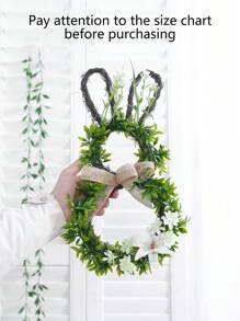1 pieza Guirnalda de conejo artificial de primavera, decoración plástica multifuncional, sin batería, apropiada para la entrada del hogar, la granja, la ventana interior/exterior, la pared y la decoración de la chimenea, ideal para Pascua, San Valentín, San Patricio, ceremonia de graduación, celebraciones del festival de junio