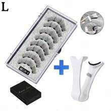 3D Natural Magnetic Eyelashes, With 5 Magnetic Eyelashes, Shipping Box, Handmade Eyelashes, Fake Gift, Reusable Holder, Drop Magne T6N2