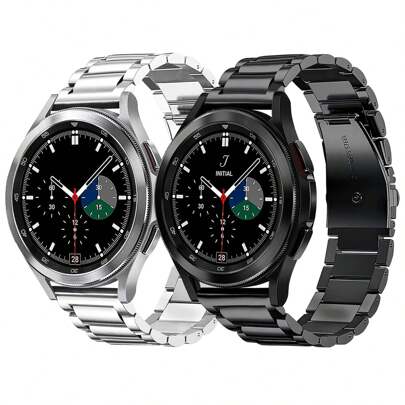 Quickfit 不锈钢金属表带兼容三星 Galaxy Watch 7 6 5 4 FE Band Pro Classic Active 2 Galaxy Watch 3 45mm/ Gear S3 Garmin Venu 3/2/Amazfit GTR4/3/2/华为 Watch GT4 男女款金属优雅休闲商务