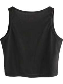 Remidoo Women's Casual Sleeveless Graphic Cropped Top Crewneck Tank Top Shirts