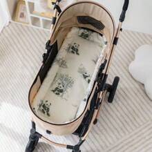 1pc Thickened Warm Baby Stroller Pad, Soft & Comfortable, Cartoon Printed Pattern, Thermal Lined Stroller Cushion For Autumn/Winter, Suitable For Baby Stroller And Car Seat, All Seasons