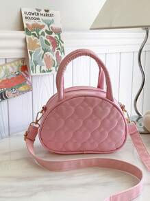 1 件时尚爱心刺绣贝壳包，时尚女孩手提单肩包 - 愛心繡花貝殼包 - 查看 8