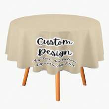 Custom Table Cloth, Custom Home Decor, Custom Photo, Round Table Cloth, Table Cover, Table Decoration, Home Decor, Custom Design, Tablecloth - White - View 9