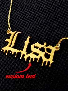 Customized Punk Fashion Stainless Steel Name Necklace Personalized Letter Gold Color Choker Necklace Pendant Nameplate Gifts