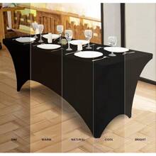 Spandex Tablecloth 2 Pack [8FT, Black] Tight, Fitted, Washable And Wrinkle Resistant Stretch Table Cloth Rectangle Cover For Trade Show, Weddings & Parties [96Lx30Wx30H Inch]