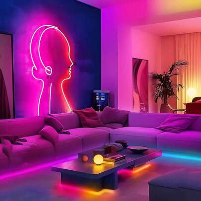 Dải đèn LED Neon RGB rực rỡ - Điều khiển từ xa 44 phím, Linh hoạt, Nguồn điện USB, Thay đổi màu sắc cho trang trí phòng ngủ và ngoài trời, Dễ lắp đặt, Tiết kiệm năng lượng, Đèn ngủ, Đèn LED, Đèn Led Luz