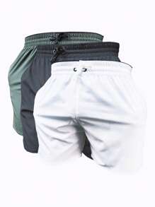 Men Shorts - 黑與白 - 查看 3