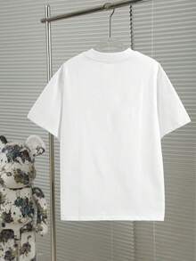 maglietta estiva casual da donna a maniche corte con stampa di auto d'epoca e uomo di hip-hop