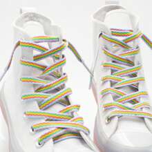 1 Pair Rainbow Shoelaces, Design, Versatile & Casual