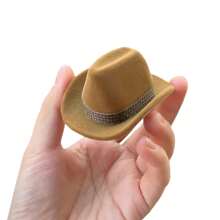 1pc Creative Cowboy Hat Jewelry Box, Velvet Ring Box, Unique Western Cowboy Hat Jewelry Box, Vintage Ring Box For Weddings/Engagements, Valentine's Day Gift, Wedding Party Necklace Box - Multicolor - View 5