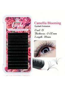 12盒 MASSCAKU 3D 蓬松即开型仿貂毛假睫毛，8-20毫米混合长度，哑光黑色睫毛簇，睫毛扇，单根假睫毛，假睫毛 - D - 查看 8