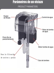Filtro exterior en cascada para peceras de 15 a 20 litros - Blanco - Ver 6