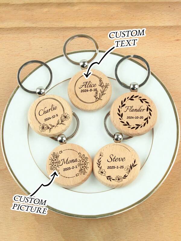 1 Stück personalisierter Holz-Schlüsselanhänger Schlüsselring Souvenir mit individualisiertem Text und Bild. Originaler Holz-Schlüsselanhänger, Holz-Schlüsselring Geschenk für ihn, sie, Freund, Freundin, Vater, Mutter, Familie, Freunde, süß, niedlich, witzig, Kawaii, Y2K, stilvoll, unisex, lässig, individualisiert, ideale Geschenke für ihn, Kinder, zu Jahrestagen, Valentinstag, Muttertag, Geburtstag, Kindertag, Vatertag, Abschluss, Hochzeit, Einweihung, personalisierte Schlüsselanhänger & Accessoires, Vintage-Outfit