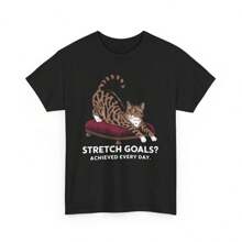 Funny Cat Shirt,Cute Cat Shirt,Retro Funny Shirt, Stretch Goals Achieved Every Day Shirt,Vintage Cat Humor Graphic Tee,Quirky Cat Lover Gift