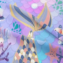 Mermaid Tail Bedding Sets,Teal Purple Mermaid Comforter Set For Kids,Twin/Full Size Comforter Sets For Girls,Colorful Glitter Bedding Set - Purple - View 6