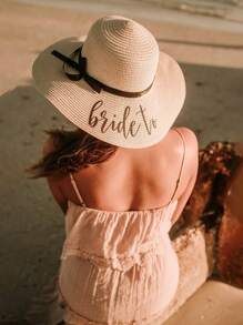 Personalized Honeymoon Soft Brim Sun Hat, Customized Beach Hat, Beach Hat With Name, Customized Bridal Sun Hat, Bridesmaid Beach Hat, Colorful, Cute, Charming, Fun, Y2K Style, Fashion, Casual, Adorable, Unisex, High School Graduate Customization, College Student Customization, Autumn Fashion Accessory, Customized Hat - Multicolor - View 3