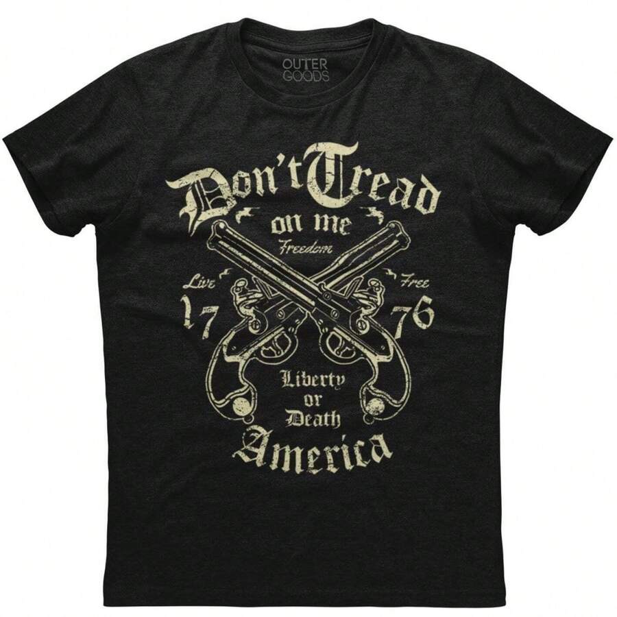 USA Patriotic Don't Tread One Me Liberty Or Death America Freedom Live T-Shirt - màu đen - Xem 1