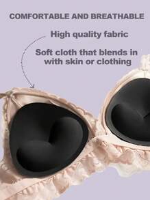 4 Pairs/2pairs/1Pair Of Bikini Swimsuit Underwear Triangle Sponge Self-Adhesive Thickened Chest Pad Insert, Swimsuit Bra Sponge Chest Pad Underwear Pad Small Chest Increase Together, Removable Sponge Pad Triangle Chest Pad Without Trace Invisible