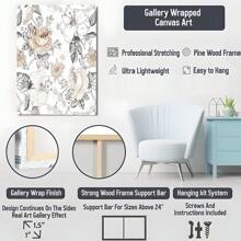 1 Pc Framed Floral Peel And Stick Boho, Vintage, Nature Wall Art Canvas Poster Painting Wall Decor For Bedroom Living Room