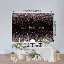 1 peça de fundo com nome personalizado, rosa e preto, bolinhas rosa, fundo fotográfico personalizado para festa de aniversário, casamento, chá de panela, despedida de solteira, decoração, suprimentos, mesa de sobremesa, banner/vinil