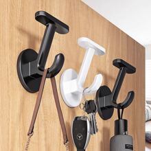 金属壁挂式衣帽钩，无需钻孔，适用于玄关、衣柜、鞋柜、门后悬挂 - 彩色 - 查看 6