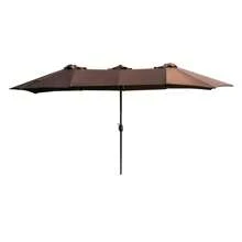 9 X 15 Ft. Steel Market Patio Umbrella - 棕色 - 查看 5