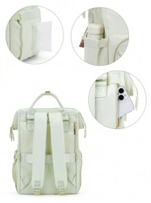 Large Capacity Multifunctional Women Backpack School Bag With Multi Pockets , Travel Backpacks With USB Charging Port Laptop Backpack Fits 15.6 Computer With Extension Pad, Diaper Backpack For Baby Boy And Girl Travel Baby Bag For Moms Dads, Baby Registry Search Fashion Backpacks For Working Women Fits 15.6Inch Notebook, Baby Shower Gift - Mint Green - View 9