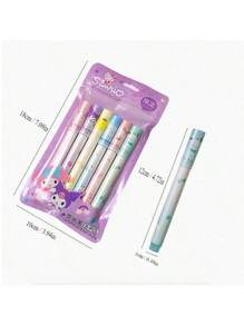 Sanrio Sanrio Hello Kitty Highlighter Pen Set Kawaii Kuromi Melody Cinnamoroll Art Fluorescent Markers Pens School Stationery