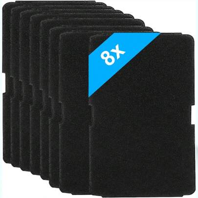 8pcs Sponge Filter Kit, 245x155x10mm, Suitable For Beko/Grundig/Blomberg/ElektraBregenz Heat Pump Dryers