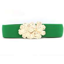 1 stuk Boheemse bloemenriemen voor dames, modieuze brede elastische tailleband voor dames, meisjesjurk, bruiloft, feest, vintage cinch, elastische riemen voor jurken, kledingaccessoires, goud, rood, blauw, luipaard, zwart, groen, paars, oranje, roze, wit, riem voor dames, zomer, school
