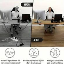 8 Hole Socket Network Pocket Under Desk Cable Management Net Under Table Cord Management Mesh Organizer Flexible Wire Hiders - 01 - View 5