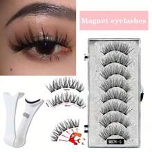 3D Natural Magnetic Eyelashes, With 5 Magnetic Eyelashes, Shipping Box, Handmade Eyelashes, Fake Gift, Reusable Holder, Drop Magne T6N2
