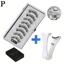 3D Natural Magnetic Eyelashes, With 5 Magnetic Eyelashes, Shipping Box, Handmade Eyelashes, Fake Gift, Reusable Holder, Drop Magne T6N2