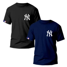 Kit 2 Men's T-Shirts NEW YORK Unisex Shirt 100% Cotton - Xám - Xem 8