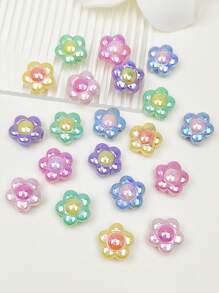 20pcs Assorted Colorful Floral Beads, Random Mix, DIY Jewelry Making & Decorative Beads, Suitable For Necklaces, Bracelets, Earrings, Phone Chains, Key Chains - Flowers - View 5