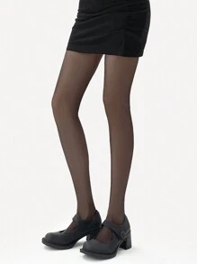 1 条女士超薄无缝紧身裤，适合日常穿着 - 黑色 - 查看 10