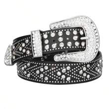 LCG LUCHENGYI Fashion Rhinestone Belt For Men Women, Casual Bling Western Cowboy PU Leather Studded Belt Cowgirl Belts For Jeans Pants Suitable For Teen Summer Casual Outdoor Athletic Or Vacation Travel Or Graduation Gifts Or Birthday Dress Accessories Or Daily Wear - Multicolor - View 8