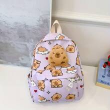 Fashionable Backpack, New Youth Shoulder Bag, Capybara Men's And Women's Casual Small Book Bag, Adjustable Shoulder Strap, Travel Back To School Gift