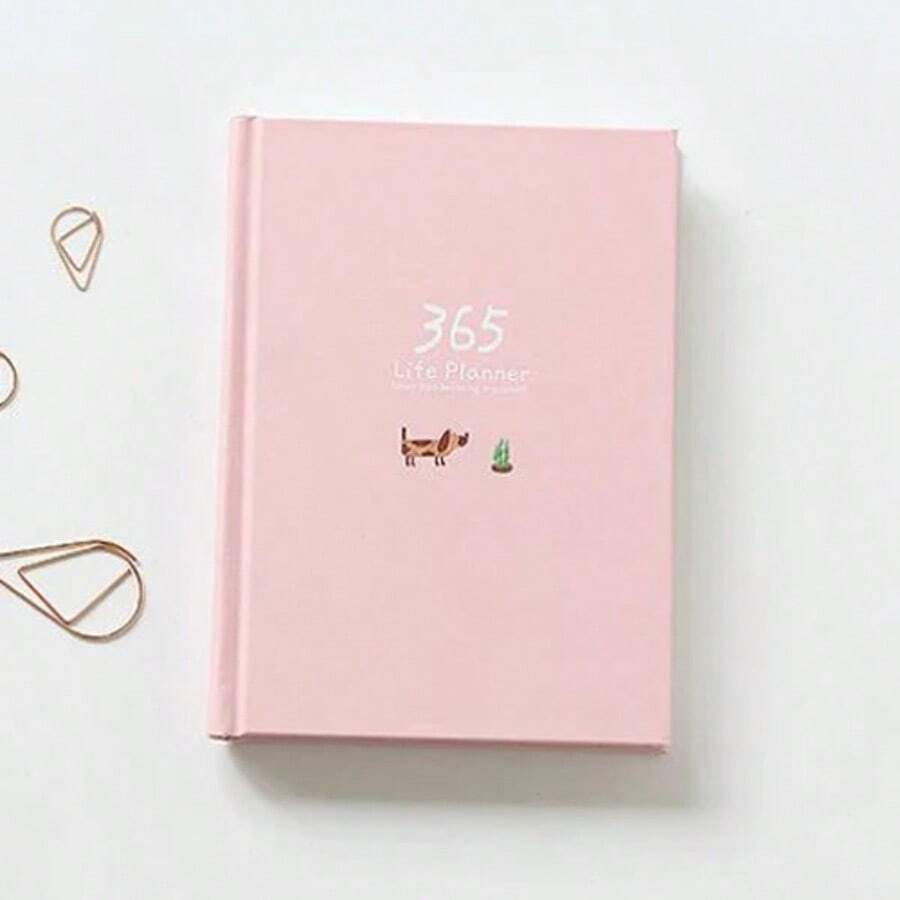 365 Planner Notebook Colorful Inner Page Illustration Annual Daily Plan ...