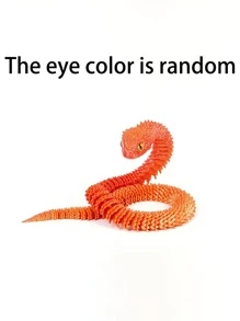 1 件 3D 打印可移动蛇形雕像，带灵活关节，塑料材质，艺术工艺品，适用于汽车、家庭、办公室和派对装饰、节日礼物、水族馆和爬行动物爱好者的创意展示、独特的派对礼物