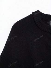 Conception de style cape pour femmes, sensation rétro Top de gamme française, pull tricoté boutonné, cardigan col rond, veste pull