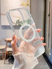 Transparent Magnetic Phone Case Compatible With IPhone 17 Promax 17pro 17 Air Clearing Protective Case Compatible With IPhone 16promax 16e 15pro 14plus 13 12mini 11 - Clear - View 2
