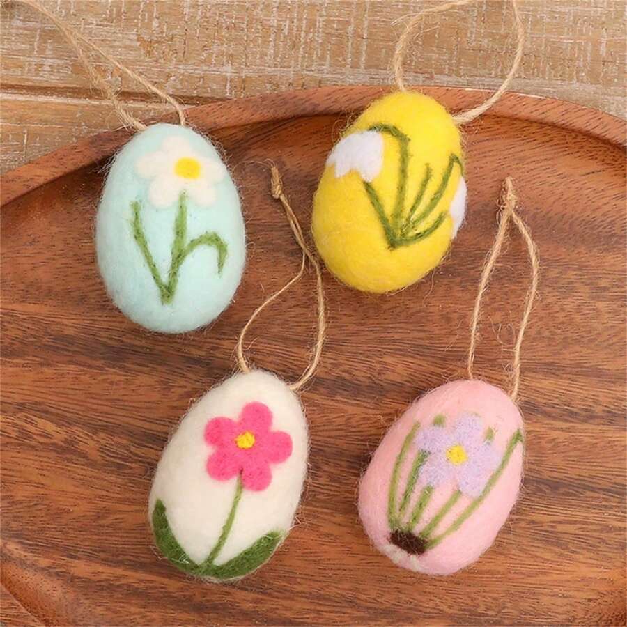 12 piezas de huevos de espuma de lana artificial para decoración de Pascua, decoraciones de Pascua DIY, regalo de fiesta