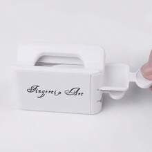 1pc Double Layer French Manicure Nail Powder Container, Portable Powder Collection Nail Art Tool - White - View 5