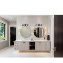 Bathroom Vanity Light Fixtures, 2-Light Black Wall Sconce Lighting Wall Lamp With Clear Glass Sha