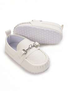 Zapatos de piel sintética tipo mocasín de suela blanda antideslizante para bebés recién nacidos niño, aptos para todas las estaciones