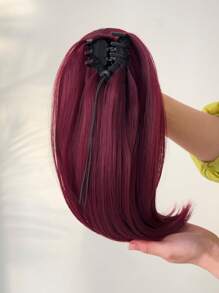 Ponytail Extension 12-14 Inch Short Craw Ponytail Hair Extensions For Women,Extension Synthetic Straight Clip In Ponytail Wig Daily Fluffy Pony Tail For Women(Natural Red Color)