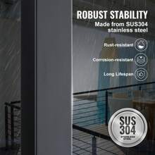Cable Railing Post, 36" X 2" X 2" To 42" X 2" X 2" Steel Deck Railing Post, 10 Or 12 Pre-Drilled Holes, SUS304 Stainless Steel Cable Rail Post With Horizontal And Curved Bracket, 1-Pack, Silver Or Black - 36" X 2" X 2" Without Hole Black - View 3