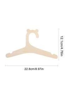 5pcs/10pcs/Set Cartoon Non-Slip Wooden Baby Clothes Hangers, Kids Room Home Wood Hanging Decor - Wood Color - View 7