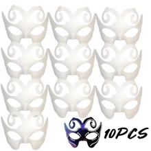 10 piezas Máscaras de gato DIY pintadas de blanco, máscaras en blanco de media cara para disfraz de animales, disfraces de Halloween, herramientas de maquillaje. [Uso versátil]: Las máscaras de gato son adecuadas para todas las personas y son un accesorio multifuncional para diversas ocasiones.